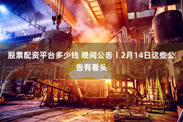 股票配资平台多少钱 晚间公告丨2月14日这些公告有看头