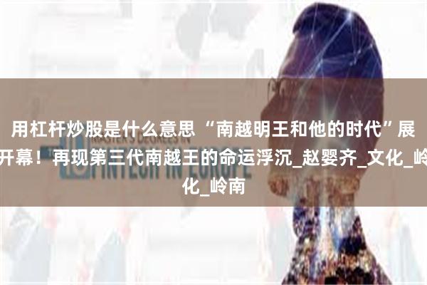 用杠杆炒股是什么意思 “南越明王和他的时代”展览开幕！再现第三代南越王的命运浮沉_赵婴齐_文化_岭南
