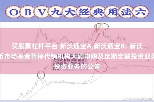 买股票杠杆平台 新沃通宝A,新沃通宝B: 新沃通宝货币市场基金暂停代销机构大额申购及定期定额投资业务的公告