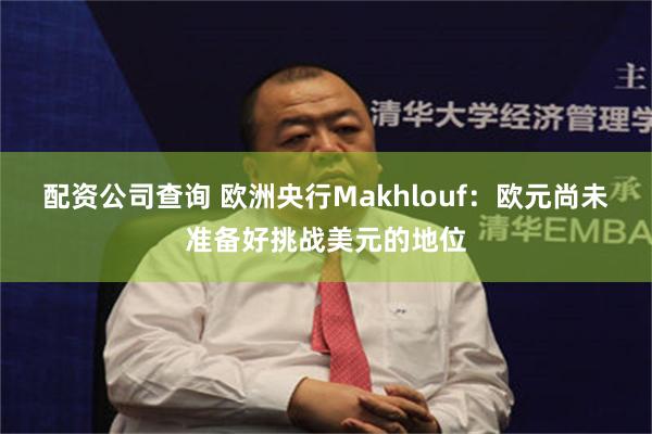 配资公司查询 欧洲央行Makhlouf：欧元尚未准备好挑战美元的地位
