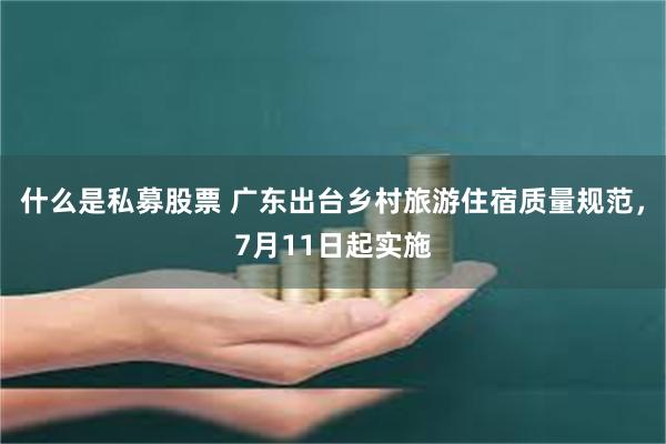 什么是私募股票 广东出台乡村旅游住宿质量规范，7月11日起实施