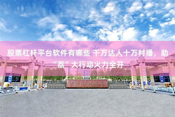 股票杠杆平台软件有哪些 千万达人十万村播，助“荔”大行动火力全开
