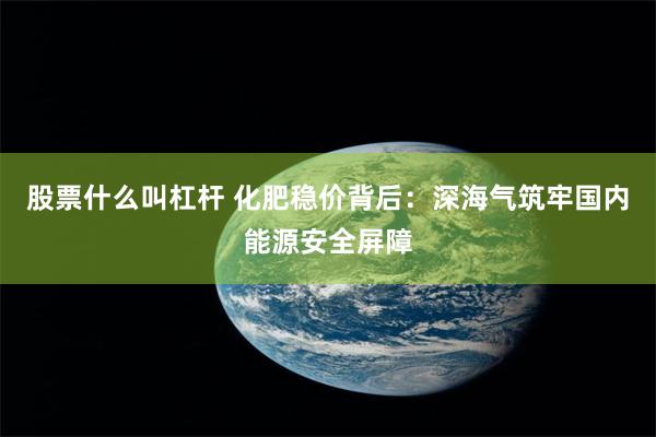 股票什么叫杠杆 化肥稳价背后：深海气筑牢国内能源安全屏障