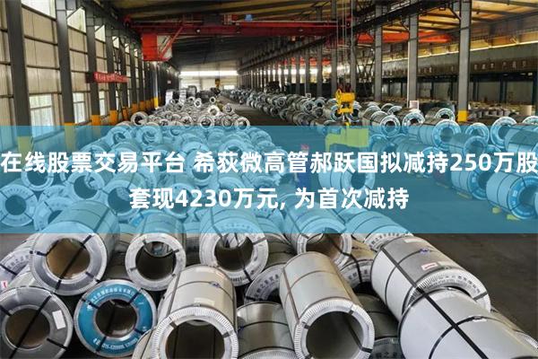 在线股票交易平台 希荻微高管郝跃国拟减持250万股套现4230万元, 为首次减持