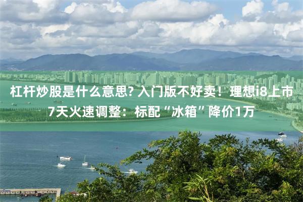 杠杆炒股是什么意思? 入门版不好卖！理想i8上市7天火速调整：标配“冰箱”降价1万