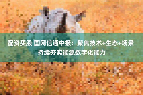 配资买股 国网信通中报：聚焦技术+生态+场景 持续夯实能源数字化能力