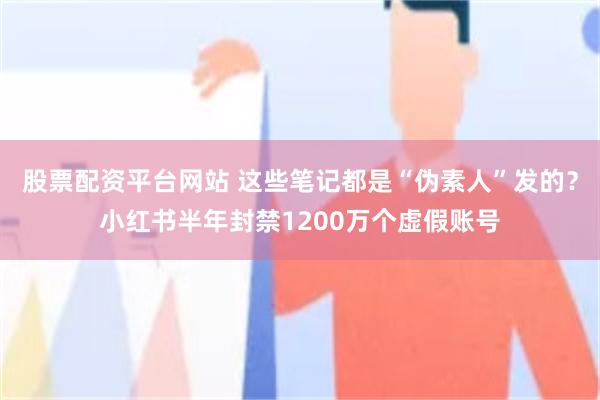股票配资平台网站 这些笔记都是“伪素人”发的？小红书半年封禁1200万个虚假账号