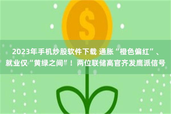 2023年手机炒股软件下载 通胀“橙色偏红”、就业仅“黄绿之间”！两位联储高官齐发鹰派信号