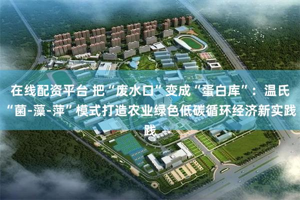 在线配资平台 把“废水口”变成“蛋白库”：温氏“菌-藻-萍”模式打造农业绿色低碳循环经济新实践
