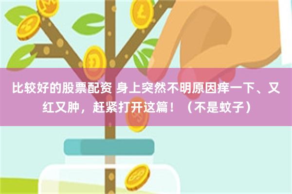 比较好的股票配资 身上突然不明原因痒一下、又红又肿，赶紧打开这篇！（不是蚊子）
