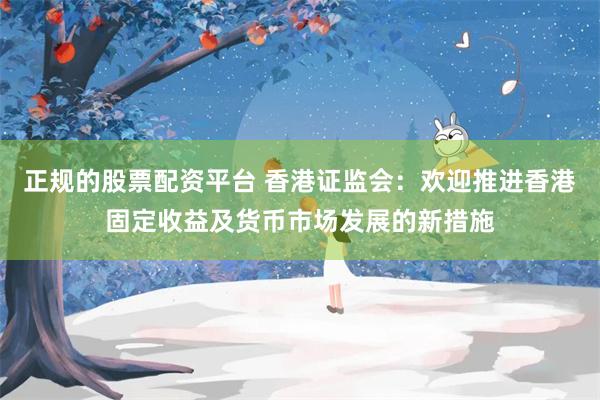 正规的股票配资平台 香港证监会：欢迎推进香港固定收益及货币市场发展的新措施