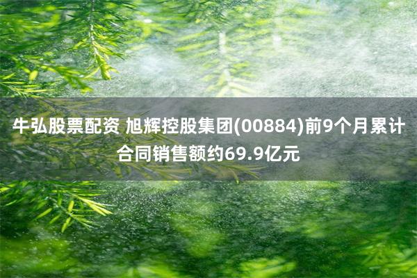牛弘股票配资 旭辉控股集团(00884)前9个月累计合同销售额约69.9亿元